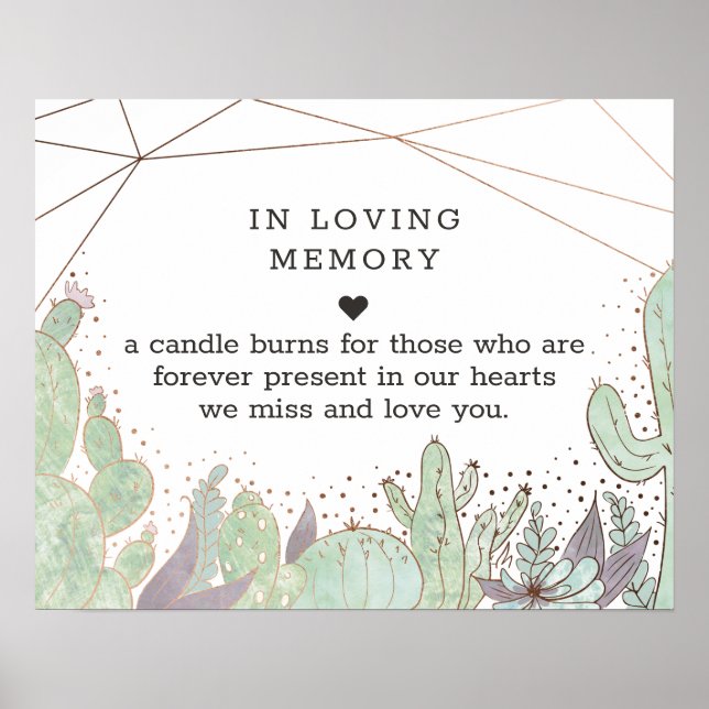 Affiche Cactus & Terrarium Succulent En Symbole Mémoire Am (Devant)