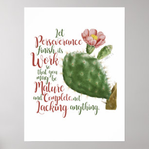 Affiche Cactus vintage de J P Redouté illustré