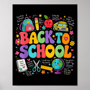 Affiche Cadeau 100 Jours Coloré Élève de Rentrée Scolaire
