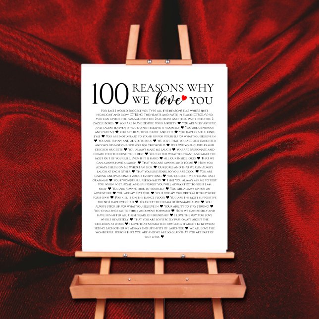 Affiche Cadeau 100e anniversaire 100 raisons pour lesquell (Créateur téléchargé)