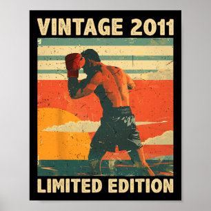 Affiche Cadeau 13 Ans Vintage 2012 Amateur de Boxe 13ème A