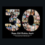 Affiche Cadeau 30e Anniversaire Numéro 30 Collage Photo<br><div class="desc">Marquez des années de merveilleux souvenirs et aventures avec ce captivant Collage Photo Numéro pour 30e Anniversaire. Ce modèle personnalisable est le mélange parfait de créativité et de sentiment, vous permettant de créer un cadeau vraiment mémorable et personnalisé pour le jour spécial de votre proche. Capturez l'essence d'années incroyables en...</div>