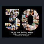 Affiche Cadeau 30e Anniversaire Numéro 30 Collage Photo<br><div class="desc">Marquez des années de merveilleux souvenirs et aventures avec ce captivant Collage photo de numéro pour 30e anniversaire. Ce modèle personnalisable est le mélange parfait de créativité et de sentiment, vous permettant de créer un cadeau vraiment inoubliable et personnalisé pour le jour spécial de votre proche. Capturez l'essence d'années incroyables...</div>