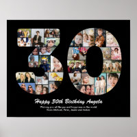 Cadeau 30e Anniversaire Numéro 30 Collage Photo