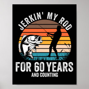 Affiche Cadeau 60e anniversaire pour hommes pêcheurs drôle