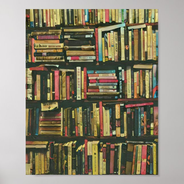 Affiche cadeau amoureux de bibliothèque cool (Devant)