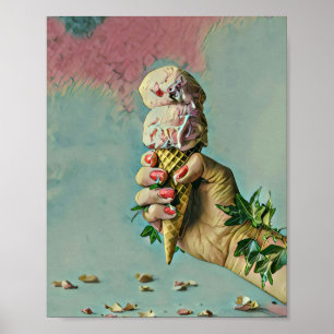 Affiche Cadeau amoureux de crème glacée