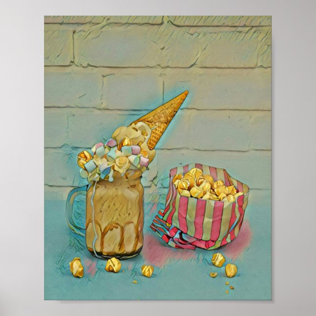 Affiche Cadeau amoureux de crème glacée (Devant)