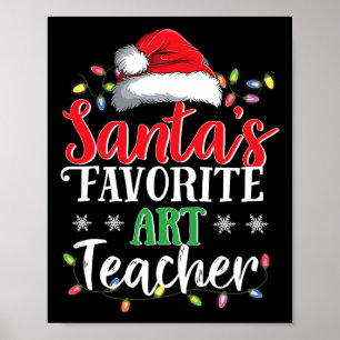 Affiche Cadeau amusant de Noël pour l'enseignant d'art pré