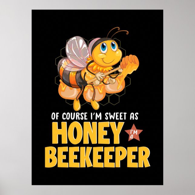 Affiche Cadeau apiculteur | Je Suis Douce Comme Abeignets  (Devant)