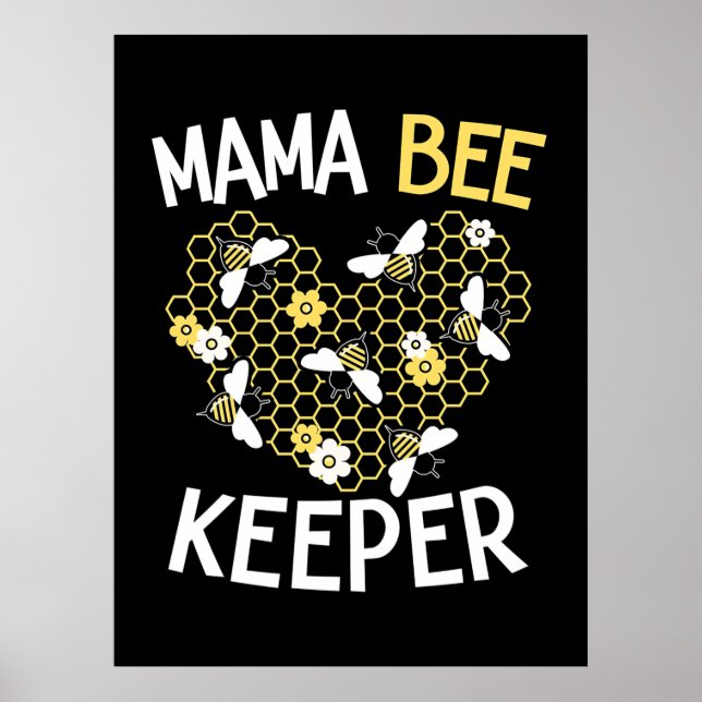 Affiche Cadeau apiculteur | Mama Bee Keeper (Devant)