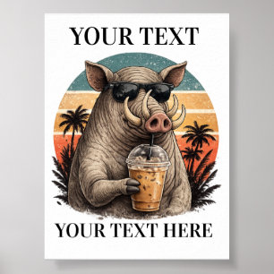 Affiche Cadeau avec nom personnalisé de Babirusa