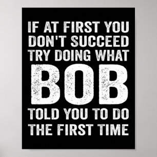 Affiche Cadeau Bob Nom Personnalisé Anniversaire Amusant N