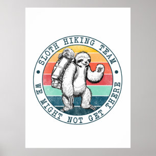 Affiche Cadeau Camper   Sloth Randonnée Team Anniversaire