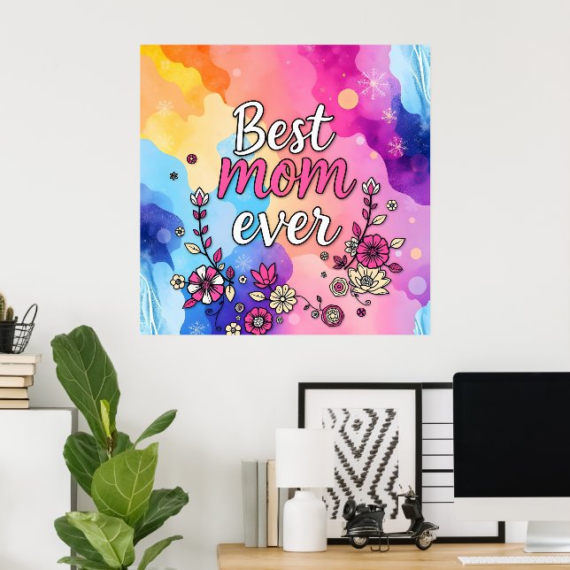 Affiche Cadeau Collection Floral tendance de luxe (Bureau à domicile)