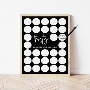 Affiche Cadeau commémoratif d'anniversaire 30 raisons pour