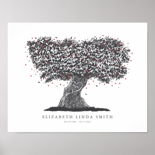 Affiche Cadeau commémoratif pour la perte de Maman, Arbre  (Devant)