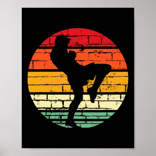 Affiche Cadeau cool Muay Thai d'arts martiaux, instructeur (Devant)