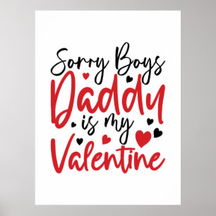 Affiche Cadeau Couple Désolé Papa Est Ma Saint Valentin