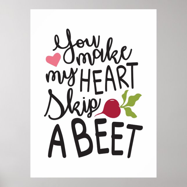 Affiche Cadeau Couple Vous Faites De Mon Coeur Une Beète (Devant)