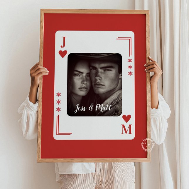 Affiche Cadeau Couples, Western Poker Card Personnalisé (Créateur téléchargé)