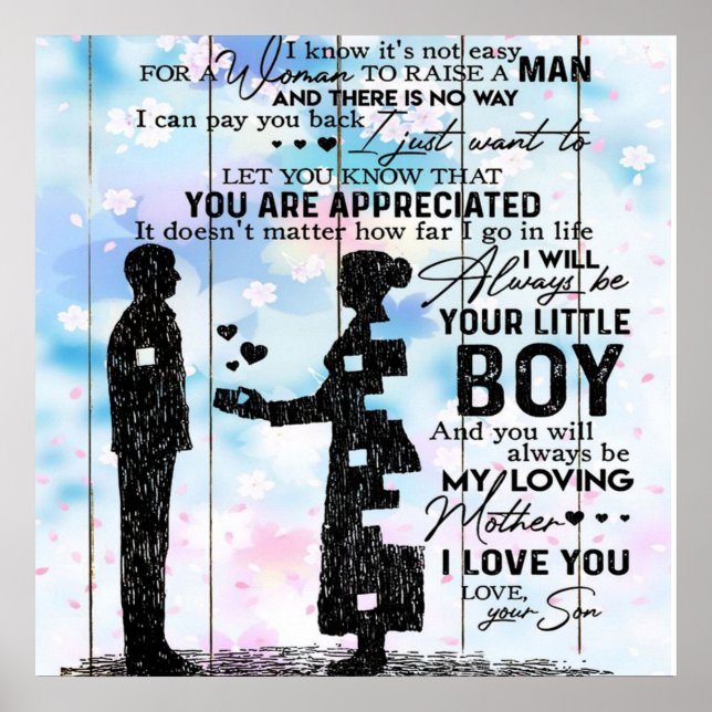 Affiche Cadeau customisé Pour Maman, Citations Mignonnes P (Devant)