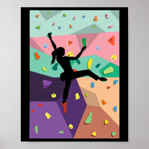 Affiche Cadeau d'alpiniste de sports d'escalade de mur d'e