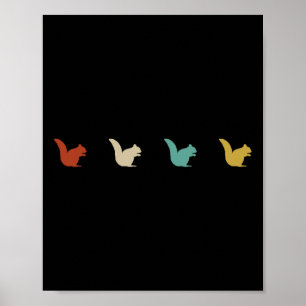 Affiche Cadeau d'animal de camping de randonnée d'écureuil