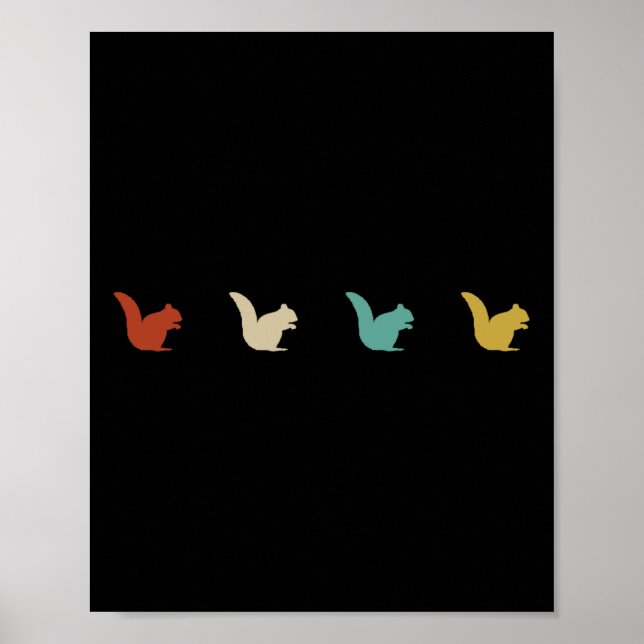 Affiche Cadeau d'animal de camping de randonnée d'écureuil (Devant)