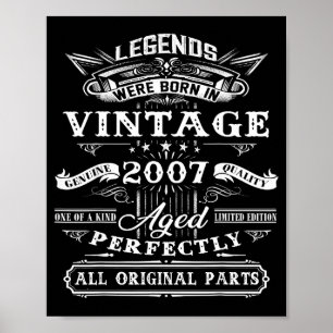Affiche Cadeau d'anniversaire 18 ans pour légende vintage