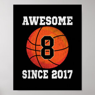 Affiche Cadeau d'anniversaire 8 ans amateur de squelette 8