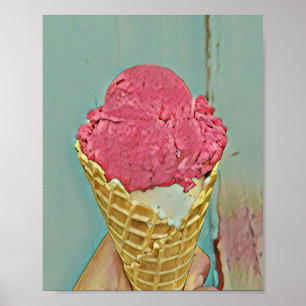 Affiche Cadeau d'anniversaire de crème glacée