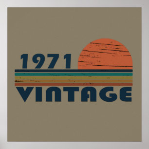 Affiche Cadeau d'anniversaire de naissance vintage 1971