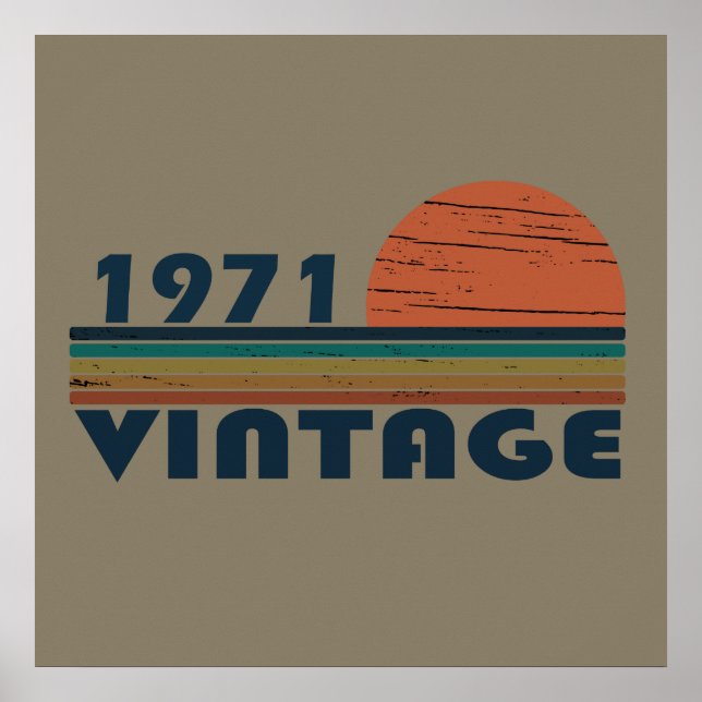 Affiche Cadeau d'anniversaire de naissance vintage 1971 (Devant)