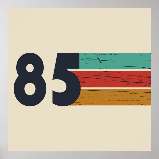 Affiche Cadeau d'anniversaire de naissance vintage 1985 (Devant)