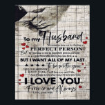 Affiche Cadeau d'anniversaire du père | Lettre à mon mari<br><div class="desc">C'est un cadeau parfait personnalisé pour lui, ton père, ton mari, ton petit ami. C'est un cadeau idéal pour toutes les saisons. Ces produits sont parfaits pour un pique-nique dans le parc, en rafale, se détendre sur le canapé, décoration murale pour la maison ou comme un couvre-lit élégant. Cadeau de...</div>