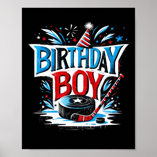 Affiche Cadeau d'anniversaire pour garçons pour glace H (Devant)