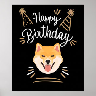 Affiche Cadeau d'anniversaire Shiba Inu