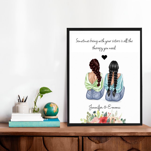 Affiche Cadeau d'anniversaire soeur, cadeau personnalisé p (Sister Birthday Gift, Personalised Gift for Sister Poster)