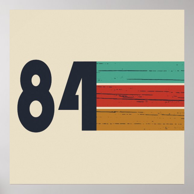 Affiche cadeau d'anniversaire vintage né en 1984 (Devant)