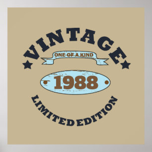 Affiche Cadeau d'anniversaire vintage personnalisé