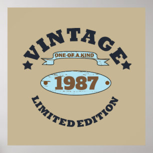 Affiche Cadeau d'anniversaire vintage personnalisé