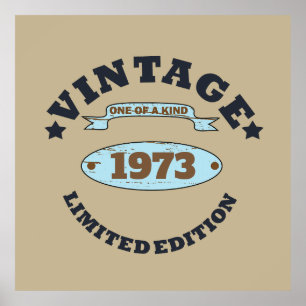 Affiche Cadeau d'anniversaire vintage personnalisé