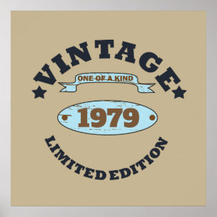 Affiche Cadeau d'anniversaire vintage personnalisé