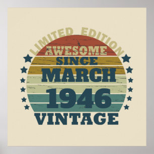 Affiche Cadeau d'anniversaire vintage personnalisé