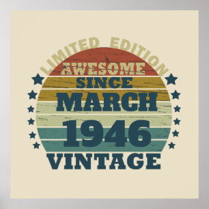 Affiche Cadeau d'anniversaire vintage personnalisé