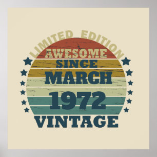 Affiche Cadeau d'anniversaire vintage personnalisé
