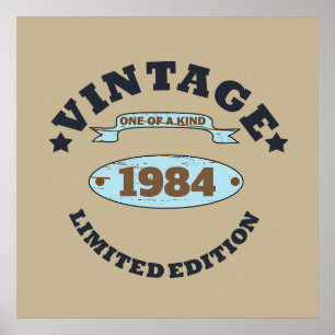Affiche Cadeau d'anniversaire vintage personnalisé