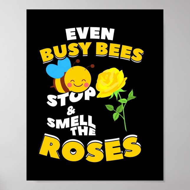 Affiche Cadeau d'apiculteur | Même les abeilles occupées (Devant)