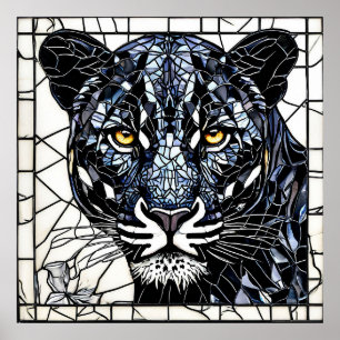Affiche Cadeau d'art en verre teinté Black Panther pour la